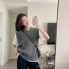 Women Pullover Vest Sweater 2022 Solid Casual Sleeveless with Waistband and Early Autumn Knitted Pullover Vest Sweater Female