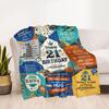 21st Birthday Celebration Blanket Soft Warm Cozy Suitable for Seaside Couch Chair for All Seasons Digital Print