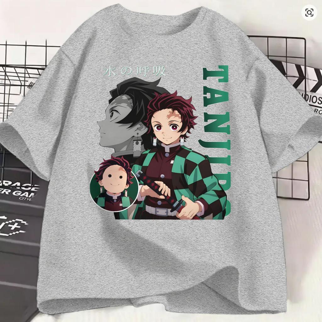 Unisexs Tshirts Kamado Tanjiro Funny 100 Cotton Tees Short Sleeve Demon Slayered T Shirts Crew Neck Tops Adult