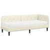 Corner Bed Frame Cream 80 X 200 Cm Velvet
