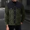 Men's Winter Corduroy Color Block Button-Up Shirt, Men's Casual Fashion Long-Sleeved Cardigan
