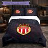 Monaco FC Themed Bedding 3Pcs Duvet Cover Set Decorative Bed Linen For Teen Room Home Decoration