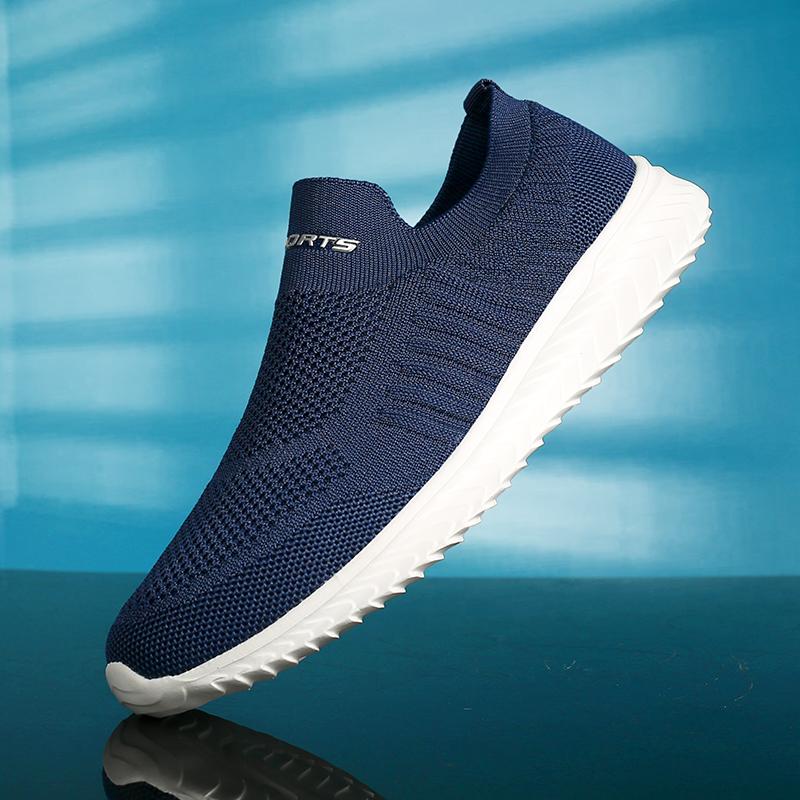 Men Vulcanize Shoes Mesh Men Shoes Lightweight Plush Comfort Mens Athletic Shoes Autumn Stylish Slip On Flats Shoes Male Loafer Shoes