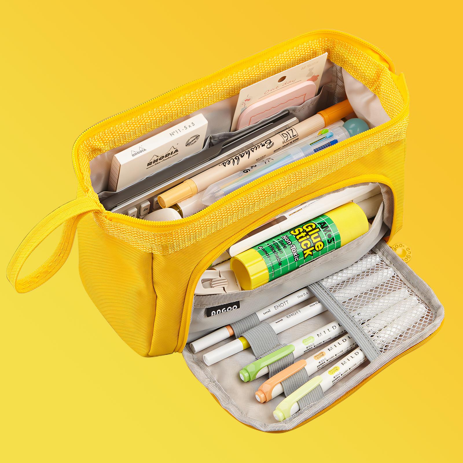 

Large Capacity Pencil Case Cute Student Pencil Cases Big Pen Bag Case Storage Box Boy Girl Kid Office School Stationery Supplies жёлтый