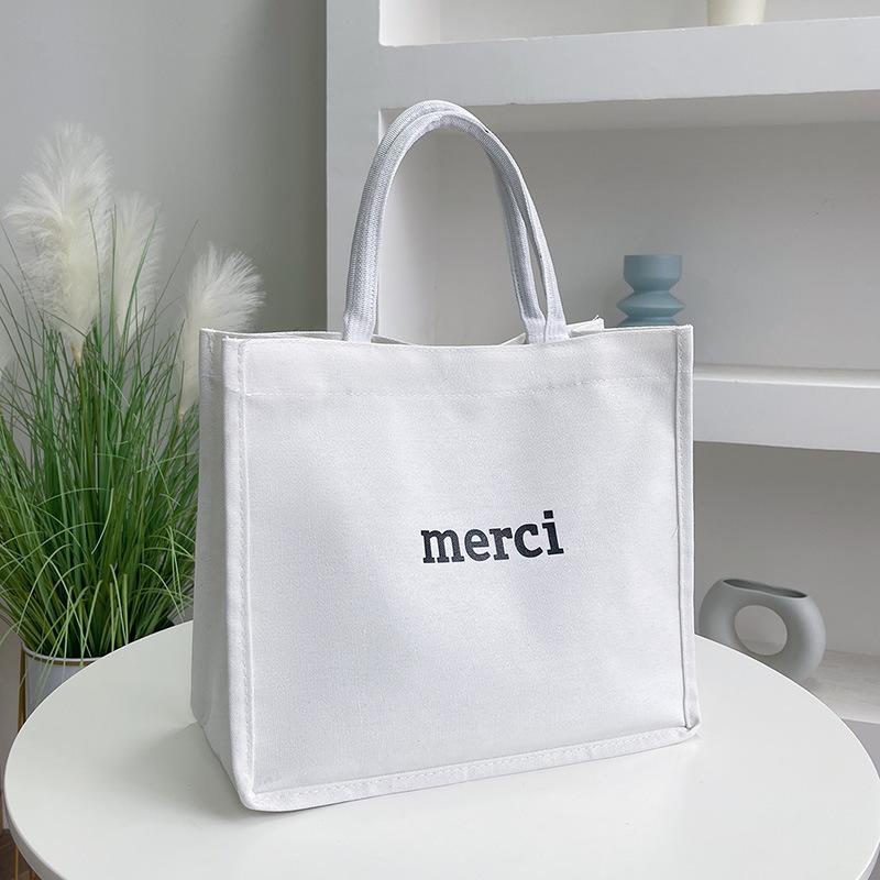 Tote bag Canvas bag New women s bag Simple large-capacity bag белый
