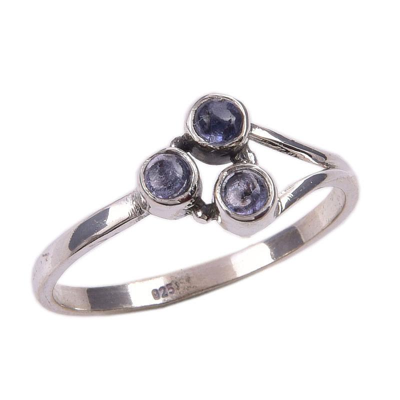 Natural Tanzanite Gemstone 925 Solid Sterling Silver Jewelry Ring Size 9 v5q97