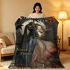 Anime V-Vampire H-Hunter D-D Throw High-Density Short Plush Blanket Soft Skin-Friendly for Sofa Nap Air-Conditioned Room