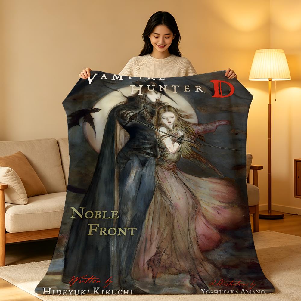Anime V-Vampire H-Hunter D-D Throw High-Density Short Plush Blanket Soft Skin-Friendly for Sofa Nap Air-Conditioned Room