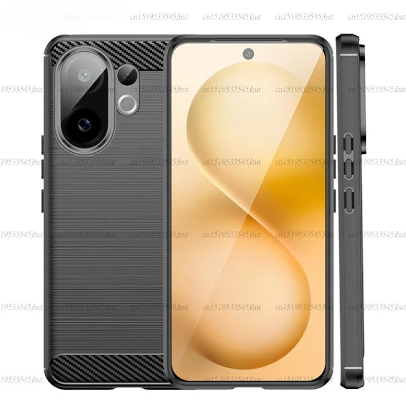 Měkké TPU Pouzdro Pro Vivo V60 Pouzdro Nárazuvzdorné Silikonové Krytí Zad z Uhlíkových Vláken Vivo V60 Nárazuvzdorné Pouzdro na Telefon Pro Vivo V60 Pouzdro