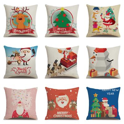 Christmas Geometric Single-sided Pillowcase Living Room Linen Car Pillowcase Sofa Pillowcase Bedside Cushion Cover