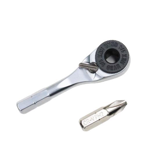 Mini Ratchet Wrench Comfortable Grip High Torque Output Multifunctional Bit Compatibility Hexagonal Handle Wrench Manual Tightening Tool