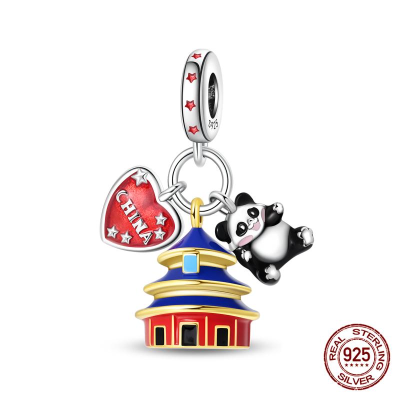 Winter Series Ski Polar Bear Snowman Charms Fit Original Bracelet DIY Jewelry Making Women Gift 100% 925 Silver