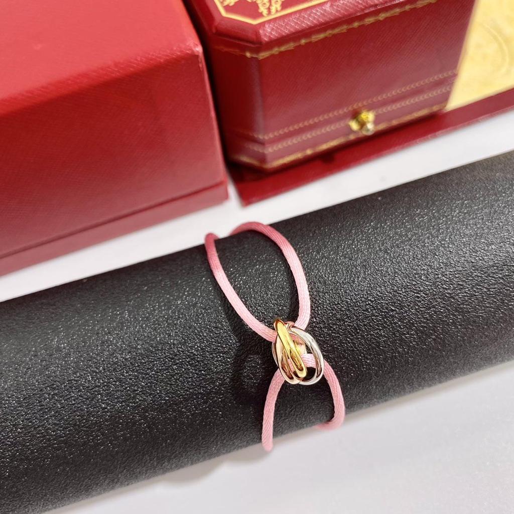 Three-Color Hand-Woven Red Rope Bracelet: Lucky Valentine's Gift for Couples.