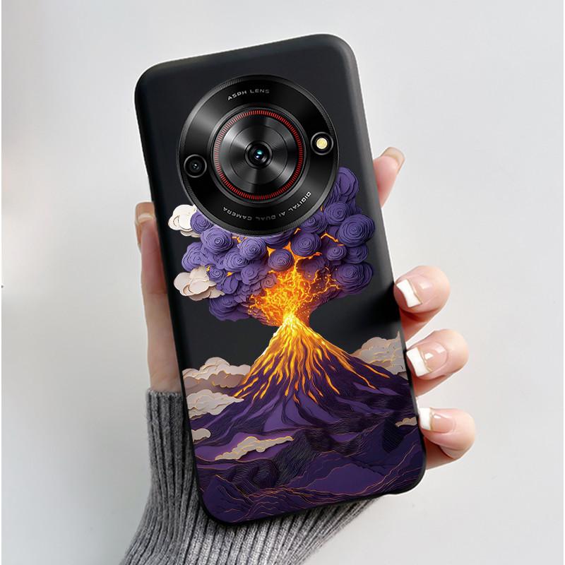 Cute Cartoon Case For ZTE Blade A75 5G/Nubia Focus 5G/Nubia Calf 5G Printing Shell Protective Cover Soft Silicone Black Casing