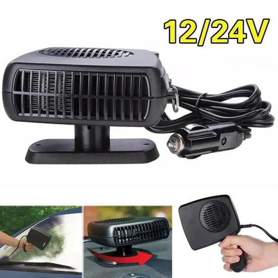 Car Heater Fan 12V 24V 200W Dual Function Defroster Defogger Cooler Dryer Hot Cold Air Fan Fast Heating Auto Windshield Frost Remover