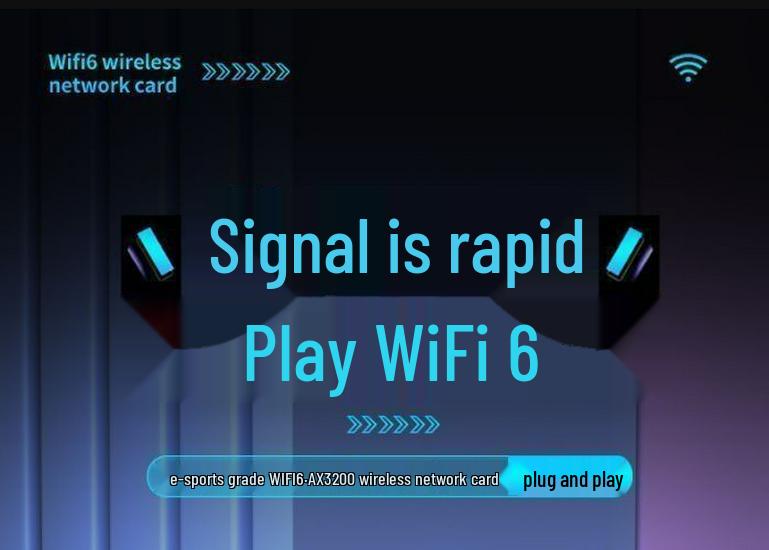 WiFi6 Gigabit Dual-Band 5G Desktop Wireless Network Card & Bluetooth Receiver
