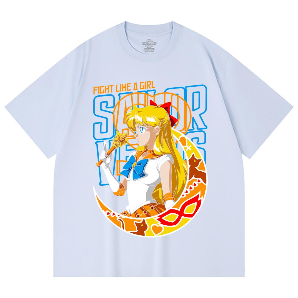 230 Gsm 100% Cotton Sailor Moon V5 Venus Print Unisex Heavy Cotton T Shirt