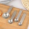 1/4 Stück Edelstahl-Messlöffel mit Skala Messlineal Schneebesenlöffel Küchenkaffee Backen Messwerkzeug Set