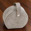 Round Velvet Travel Jewelry Box - Portable Organizer For Rings Earrings Necklaces