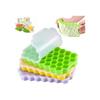Ice Cube Tray, 3 Pack Silicone Ice Cube Mold with Lid, 111 Ice Cube Molds, LFGB Certified and BPA Free, For Co[q55]