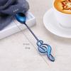 Coffee Stirring Spoon Musical Notes Shaped Long Handle Stainless Steel 7 Colors Dessert Ice Cream Mixing Scoops Drink Tableware