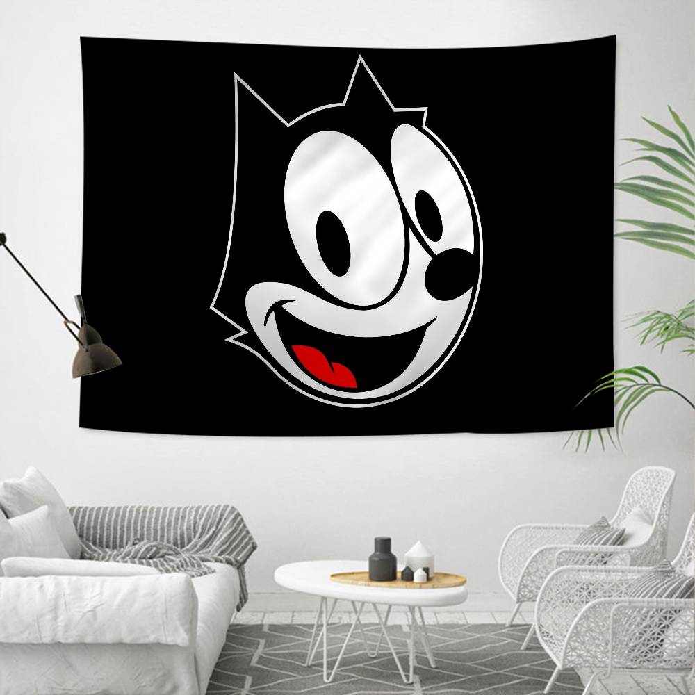 FFelix TThe CCat Cartoon Tapestry Art Science Fiction Room Home Decor Wall Hanging Sheets