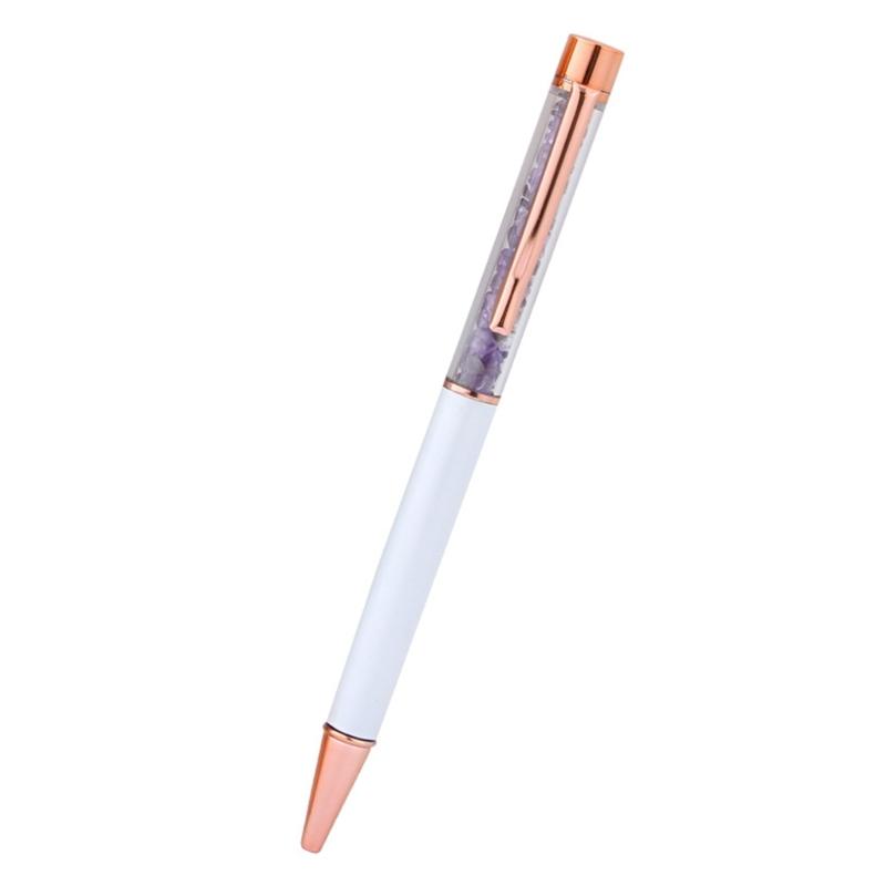 Smooth Writing Gemstones Oil Pen for Office School Students Writing Gift 0.5mm Medium Point Metal Ball Pen Ballpoint Pen