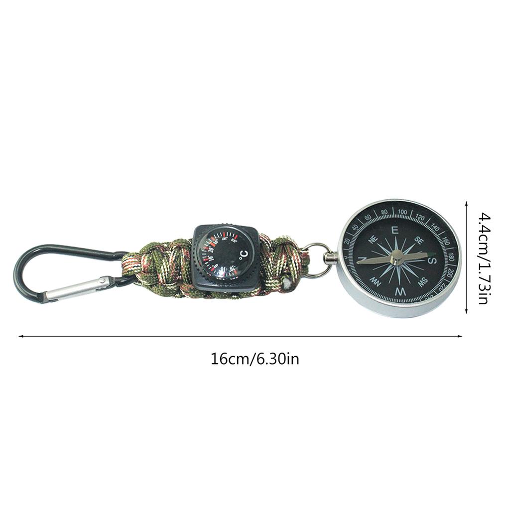 Outdoors Climbing Temperature Tester Helping Survival Device Mini Keychain Multifunctional Camping Compasses Thermometer