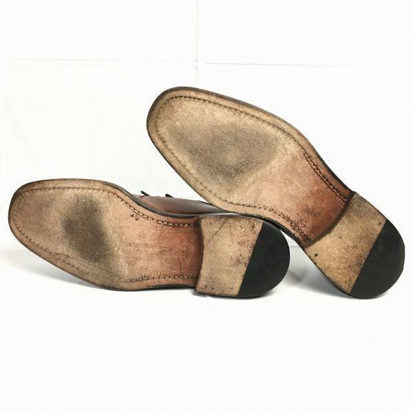 80-tals-90-tal Vintage Mezlan Spanien Skriptlogotyp U-tå Affärsskor Storlek 10M 27.5-28.0 Brun(BEGAGNAD)