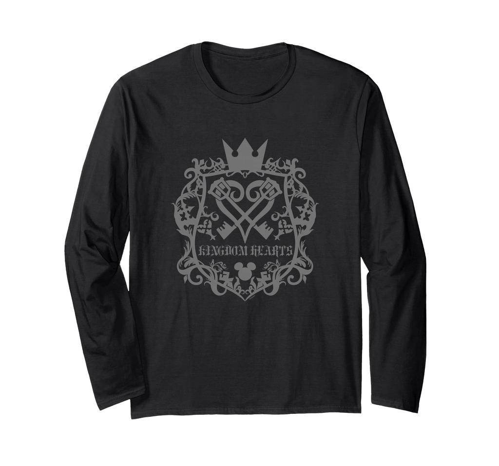 Kingdom Hearts Scroll Key Cross Heartless Design Long Sleeve T-Shirt