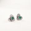 Rare Green Onyx Gemstone 925 Sterling Silver Jewelry Oxidized Handmade Studs0.6" EE-143-10