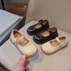 Girl Mary Jane Shoes Hollow Flower Kids Leather School Shoes Princess Party Children Causal Flat Shoes Black Beige