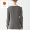 Gunze Fire Acedron Long Sleeve Prevents Sweat from Chilling in Warm Charcoal Gray Innerwear, Thick, Fleece-Lined, Winter, Moisture-Wicking,