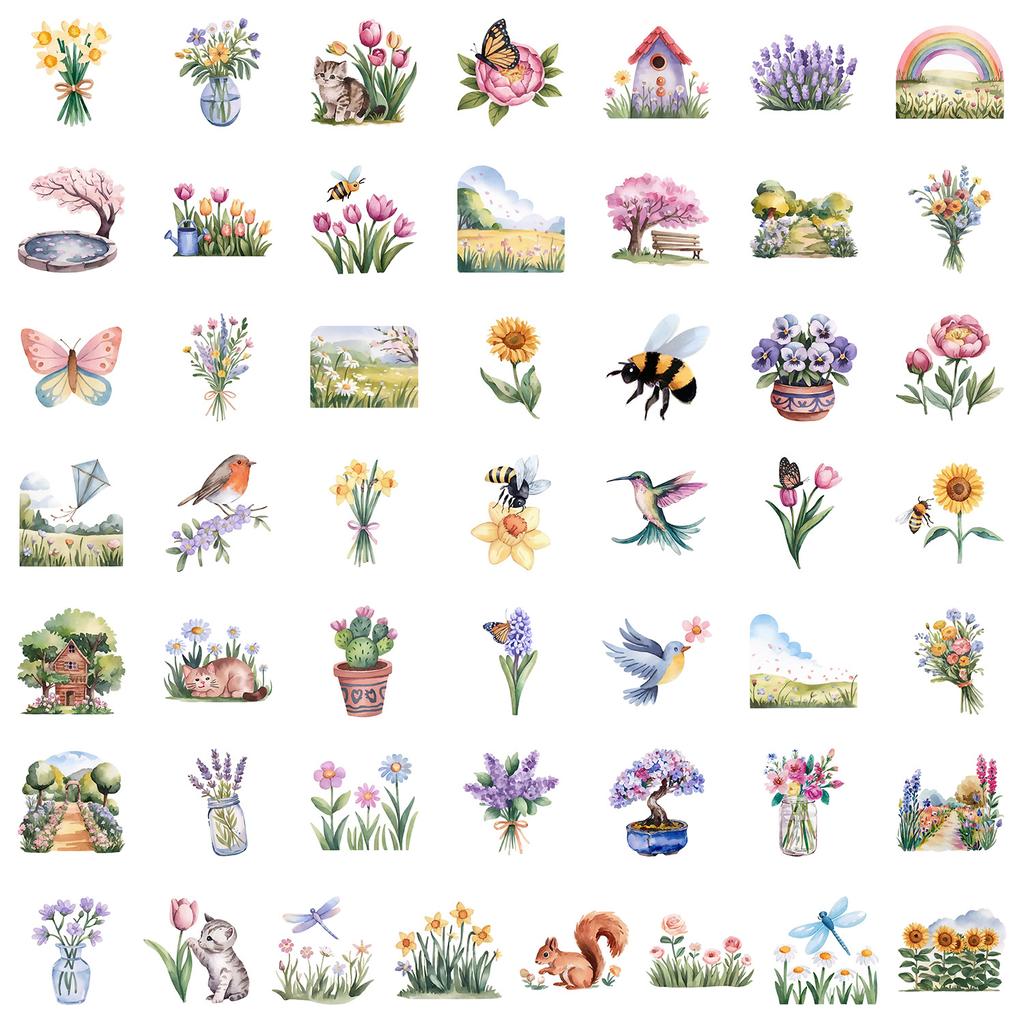 1050Pcs Spring Series Cartoon Fairy Tale Style Stickers Cute Fun Creative Decorative Waterproof Decoration Kids Toy Gifts