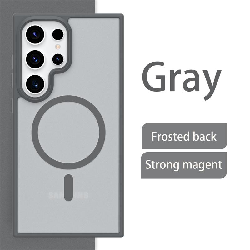 

Для Magsafe Матовый прозрачный магнитный беспроводной зарядный чехол для Samsung Galaxy S25 S24 S23 S22 S21 Plus Ультра ударопрочный жесткий чехол For Samsung S24