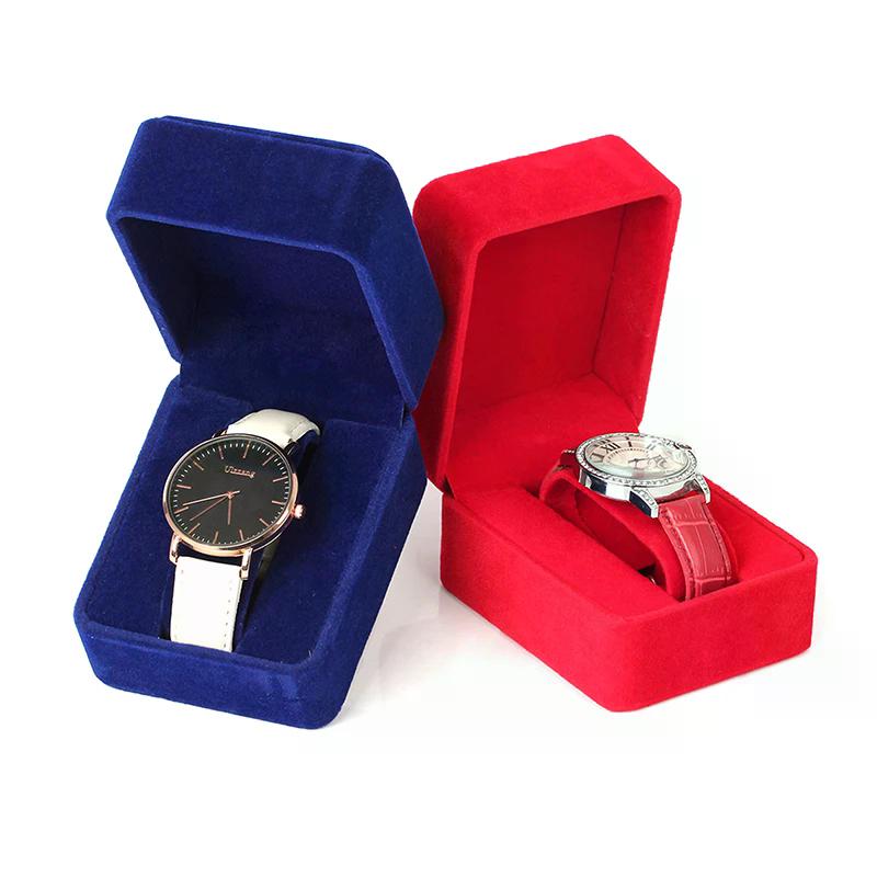NEW Watch Box Fashion Velvet Round Corner Smartwatch Clock Storage Case Jewelry Accessories Business Packaging Boxes