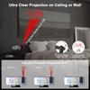 Multi-Functional Projection Alarm Clock Mirror LED Display Auto Dimming Light Snooze Dual Alarms 180° Rotatable Time Projector for Bedroom