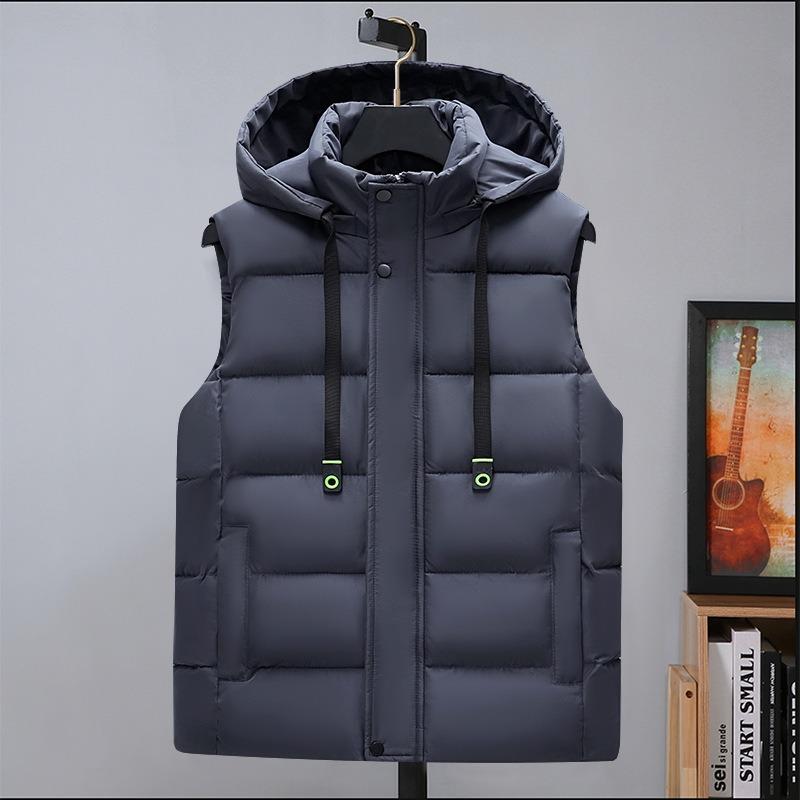 

Новый хлопковый жилет в стиле милитари для мужчин, верхняя одежда, утолщенный, трендовый, свободный, студенческий жилет, парный жилет, жилет большого размера 6XL (190-102.5 kg) серый