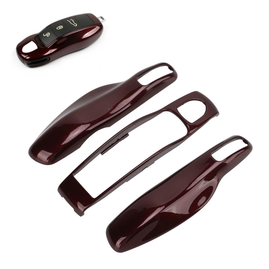 Key Fob Cover Shell Protector Car Modification Replacement for Panamera Cayenne MACAN Boxster Cayman 911 718Redwood