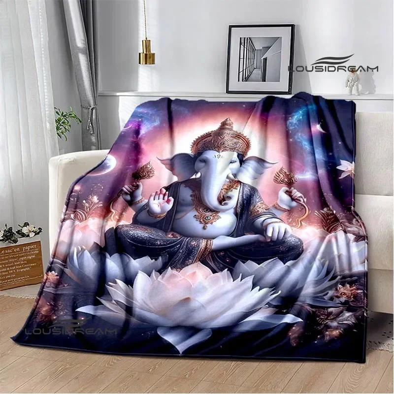 Retro Ganesha Printed Blankets Warm Flannel Blankets Soft and Comfortable Blanket Bed Linings Blankets for Beds Birthday Gift