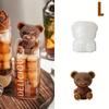 Mignon Ours en Peluche Glaçon Silicone 3D Ours Bac à Glaçons Moule de Fabrication Halloween Étanche et Facile à Retirer Pour Café Congélation