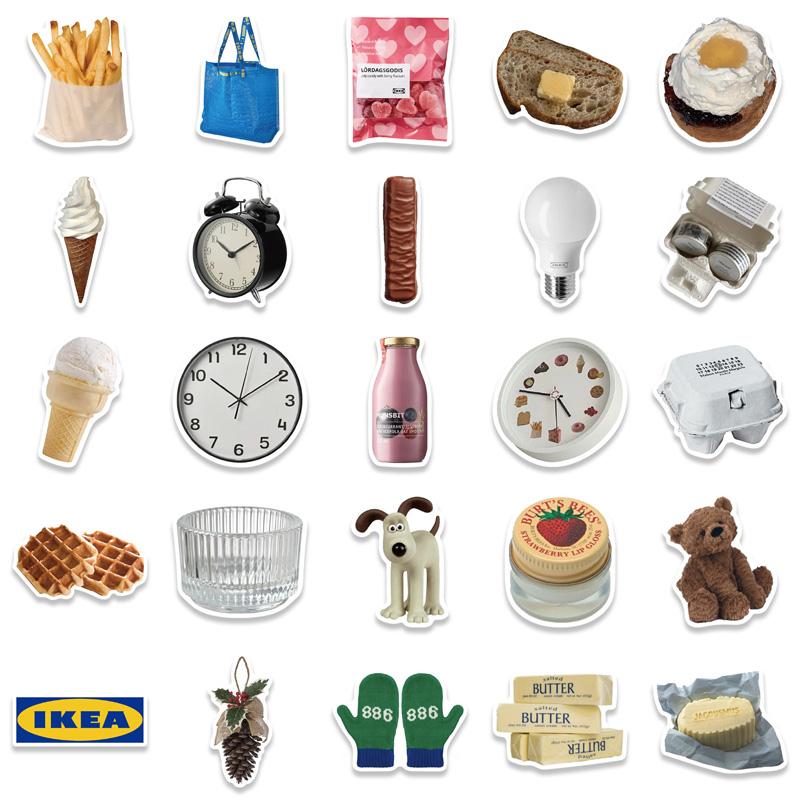 50-61Pc Skateboard Stickers Ins Wind Milk Cookies Stickers Skateboard Extreme Sports Stickers Trolley Case Guitar Mug Notebook Trend Stickers