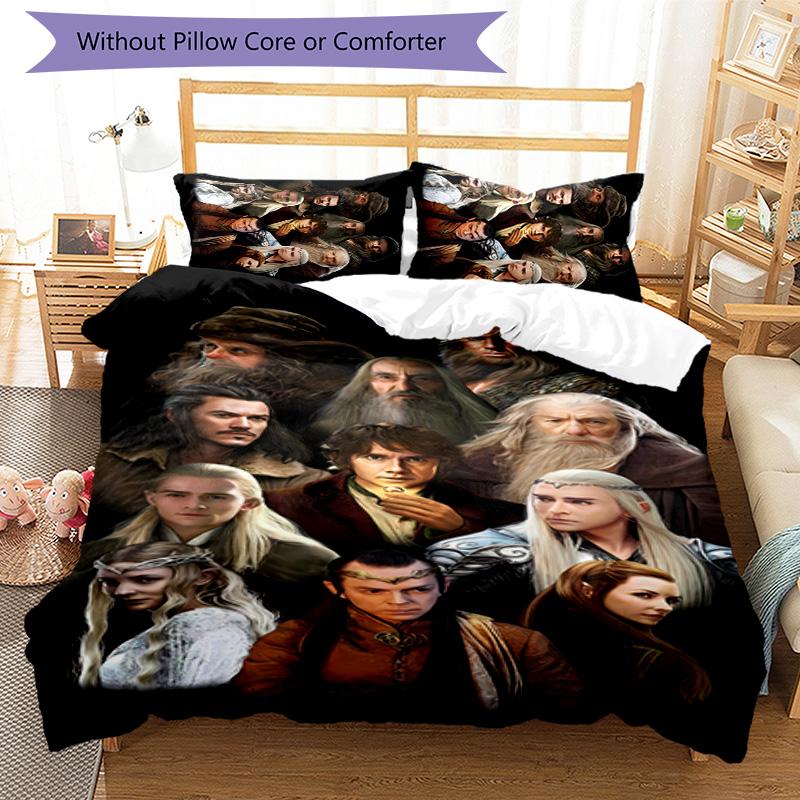 3pcs The Lord of the Rings pattern bedding set duvet cover set includes duvet cover &pillowcases, perfect all season bedroom decoration & gift