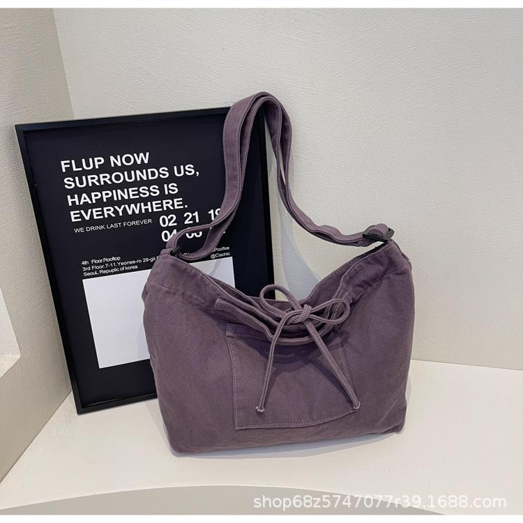 Bag women's 2025 new fashion shoulder bag, large capacity tote bag, class commuting crossbody bag, canvas bag