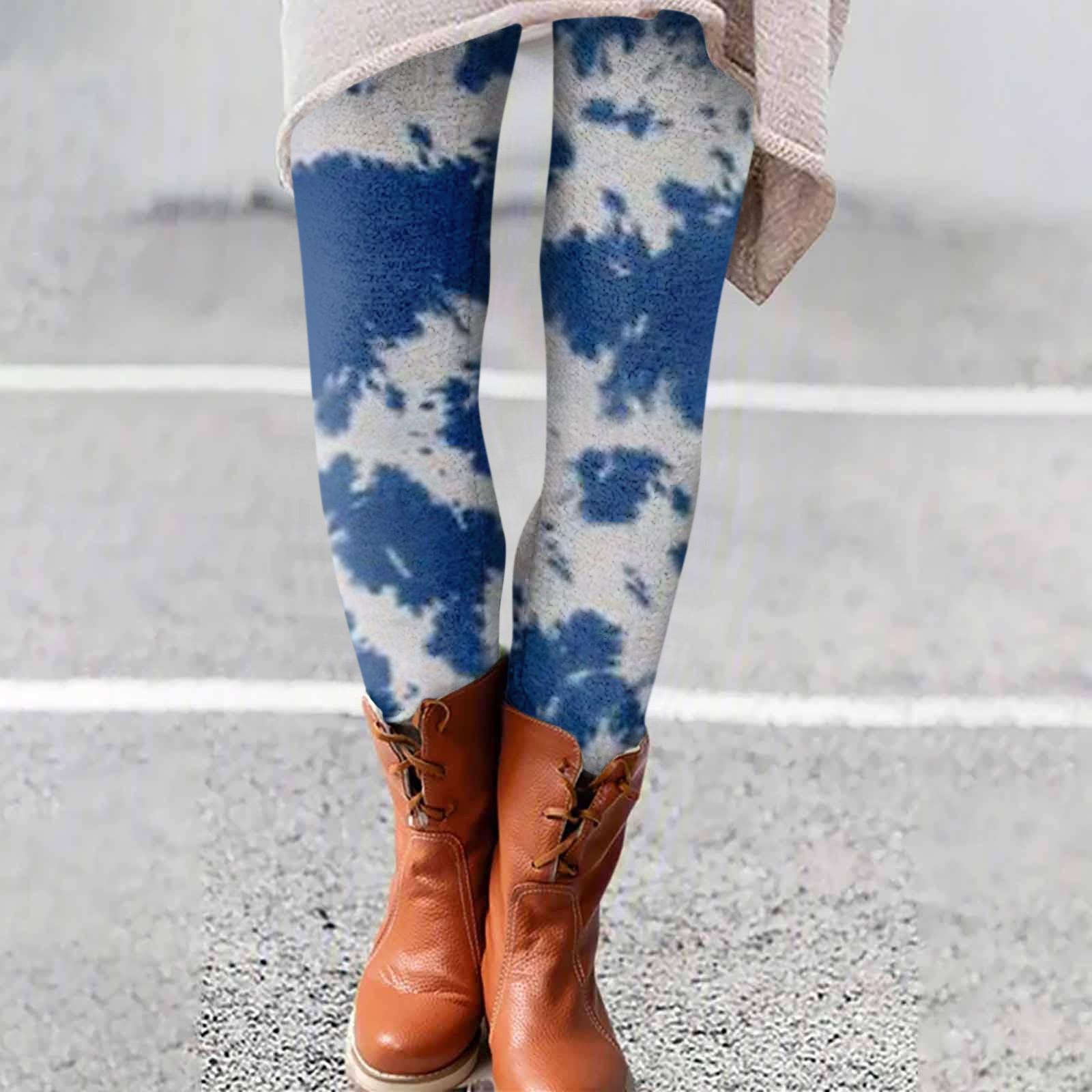 

Женские брюки с принтом, эластичные, мягкие, хлопковые леггинсы, повседневная домашняя пижама XXL синий