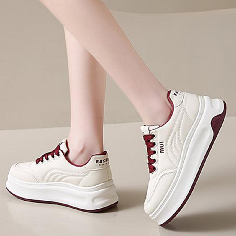 Fashion Letter Embroidery Sports Shoes Women Spring Autumn Mix Color Lace Up Sneakers Woman Soft Sole Platform Vulcanize Shoes Mujer