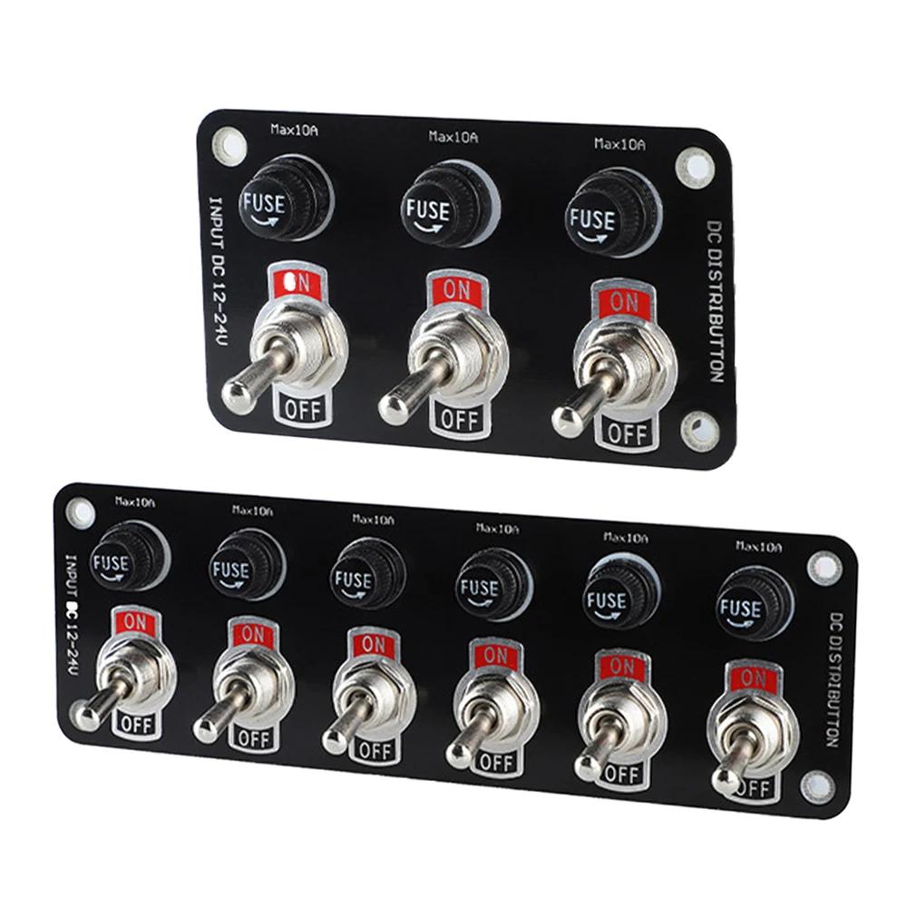 3/6 Gang Toggle Switch Panel On/off Rocker Toggle Switch With 10a Fuse Racing Cars Rv Camper Marine Boat Yacht 12v/24v Switches