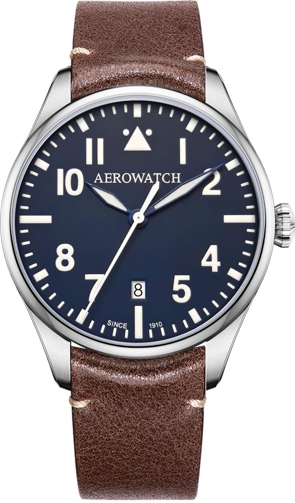 

Aerowatch A42997 AA04 Brown Date Swiss Made Men s Watch, синій