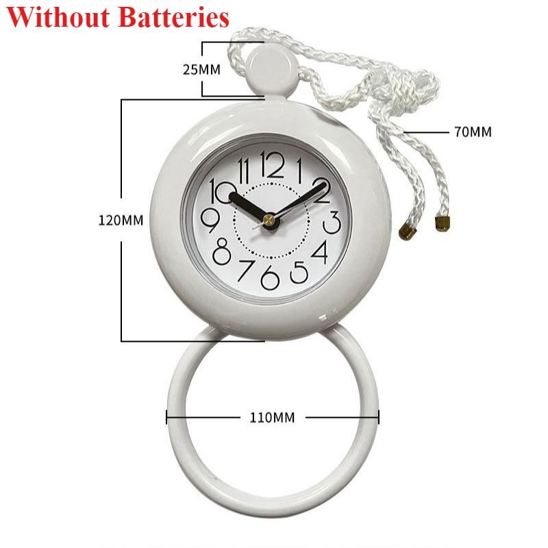 

Bathroom Waterproof Wall Clock Decor Hanging Watch Adorn Small Silent Hanging Plastic Office Water-proof Home Without Batteries білий