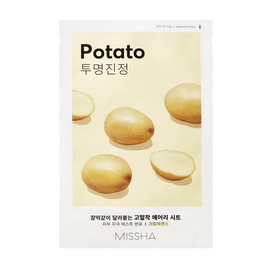 Missha Airy Fit Sheet Mask with Potato Extract 19g, Hydrating, Soothing, Brightening, Korean Skincare